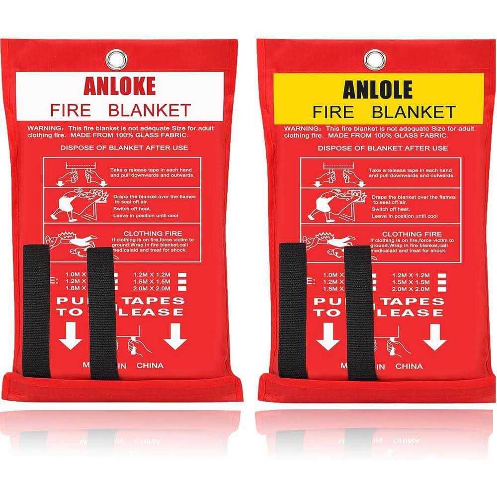 Etokfoks Fiberglass Emergency Fire Blankets for Home and Kitchen 47 in. x 47 in. Retardant Fabric