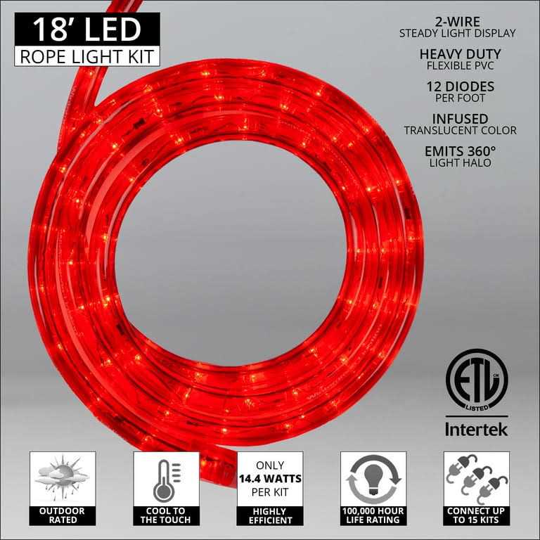 Wintergreen Lighting 150 ft. 1800-Light LED Rope Light Kit