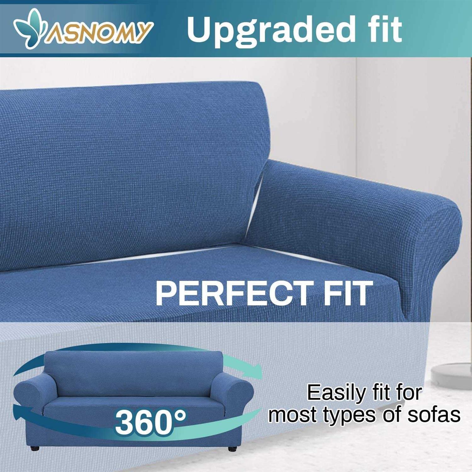 Asnomy Couch Covers for 3 Cushion Couch Stretch Sofa Covers Slipcovers