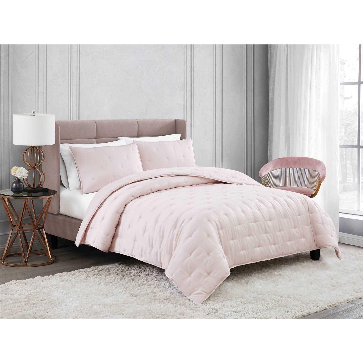 Badgley Mischka Home Tufted Matte Satin Quilt Set
