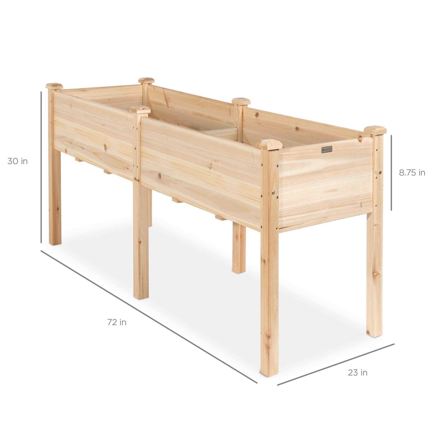 Best Choice Products Raised Garden Bed Elevated Wood Planter Box
