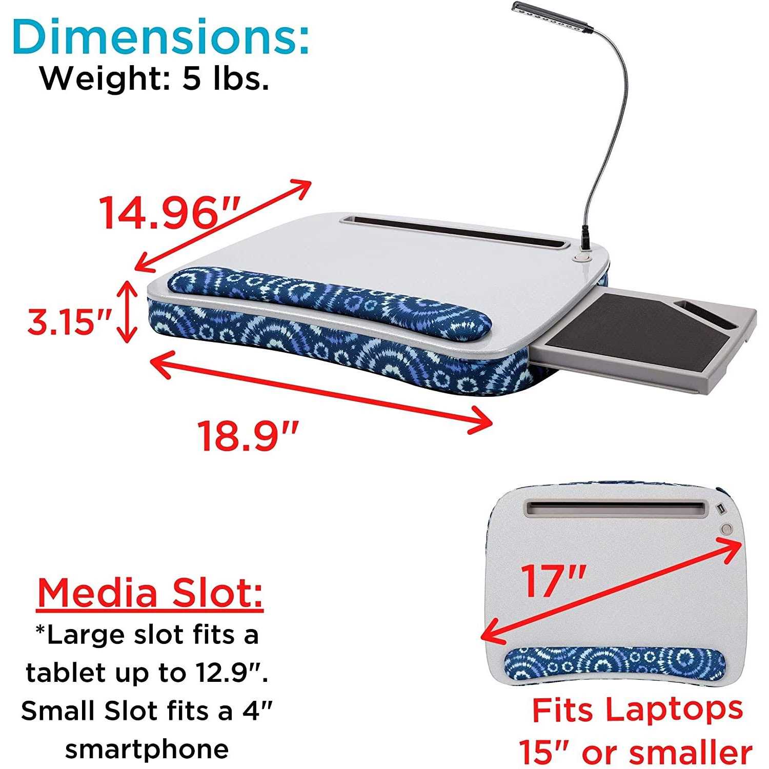 Sofia + Sam Multi-tasking Memory Foam Lap Desk Pattern