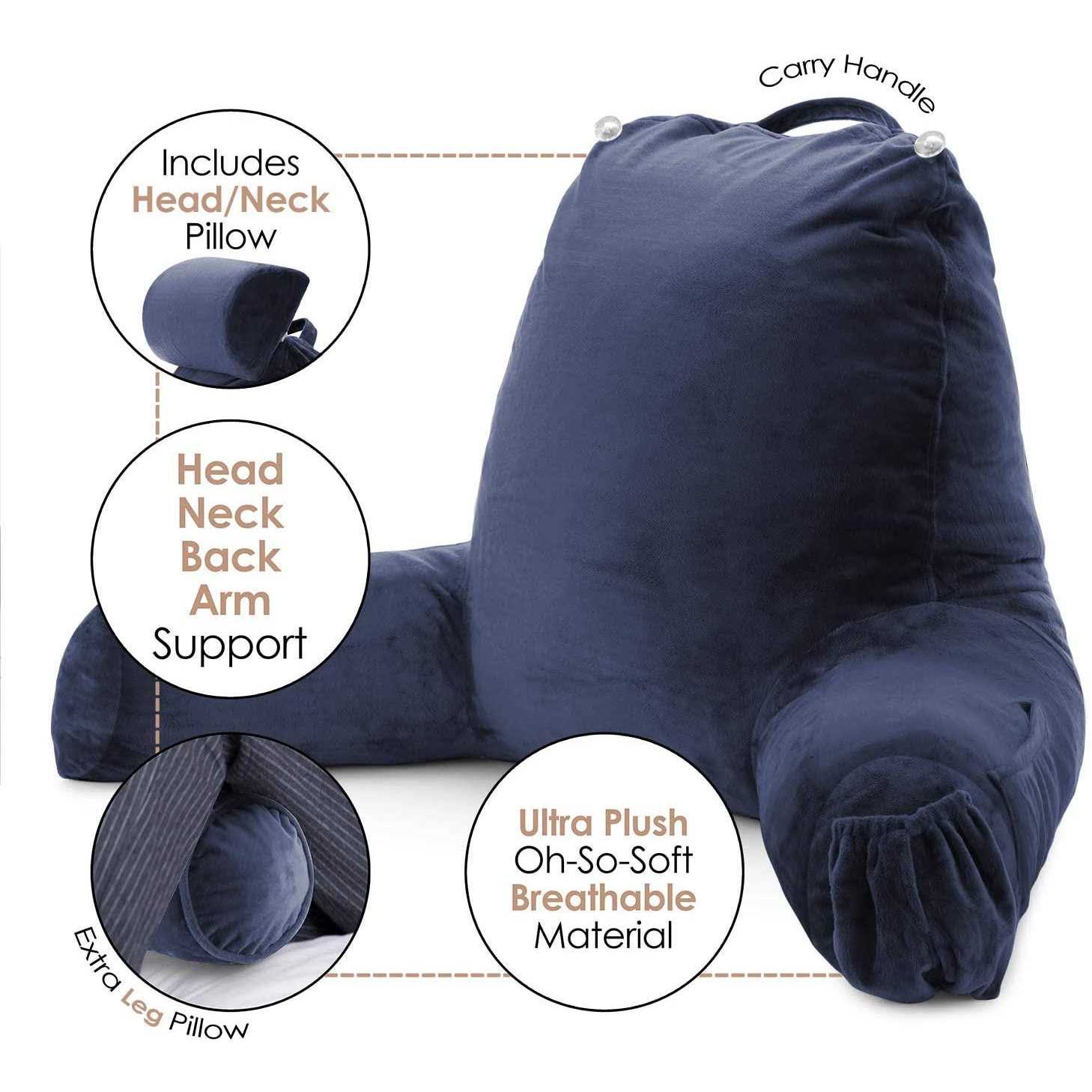 Nestl Cut Plush Reading Pillow with Portable Lap Desk Stand for Laptop