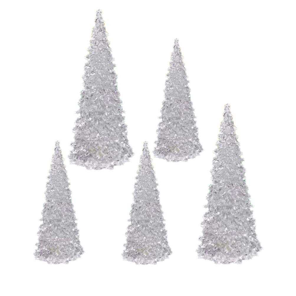 Toyvian 5pcs Tabletop Led Christmas Tree Light Up Xmas Tree Ornament Night Light for Xmas Holiday Party Table Centerpiece Gifts