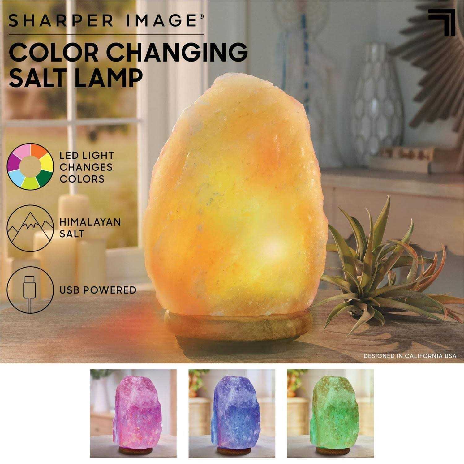 The Sharper Image Crystal Salt Lamp Color Changing