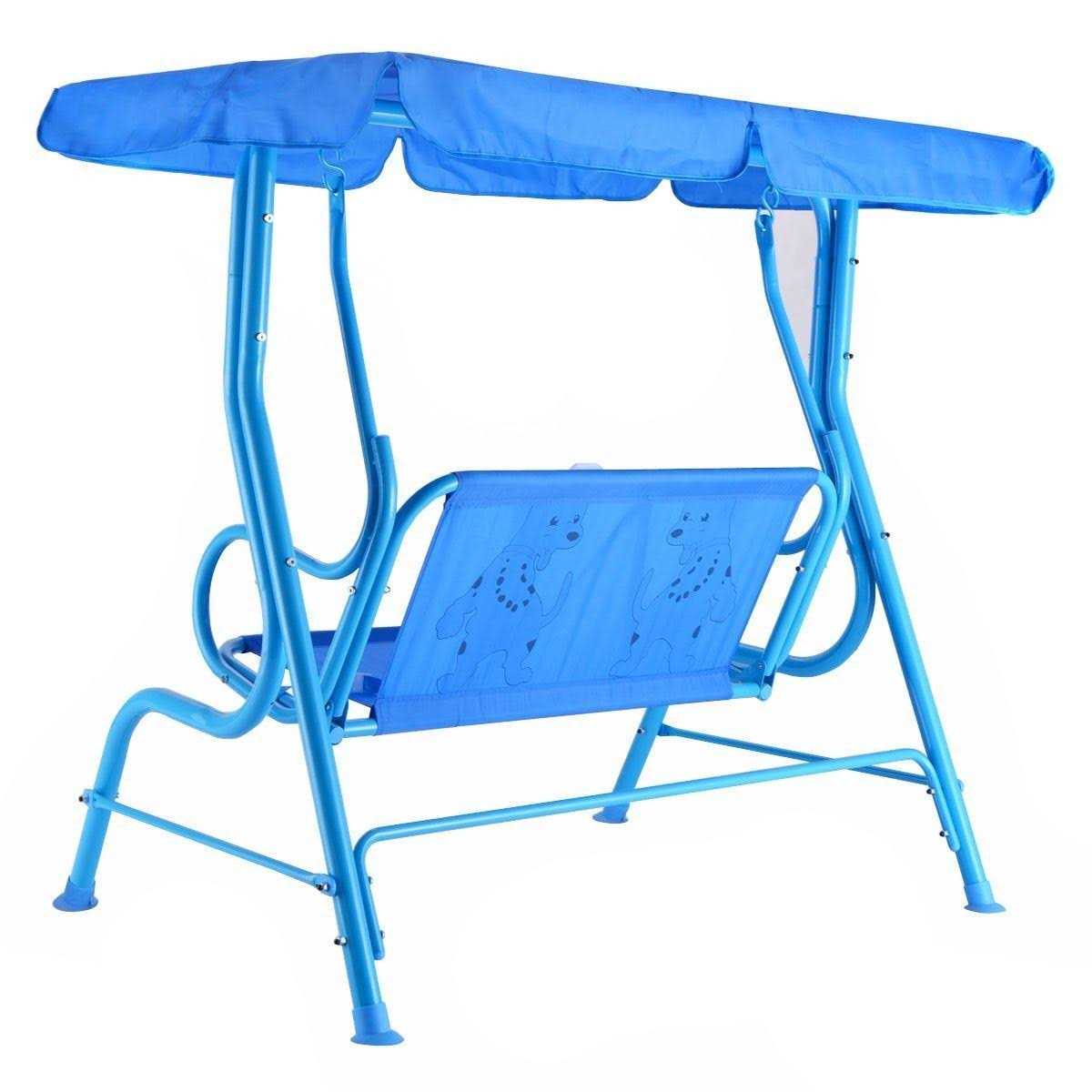 Costway 2 Person Kids Patio Swing Porch Bench Canopy