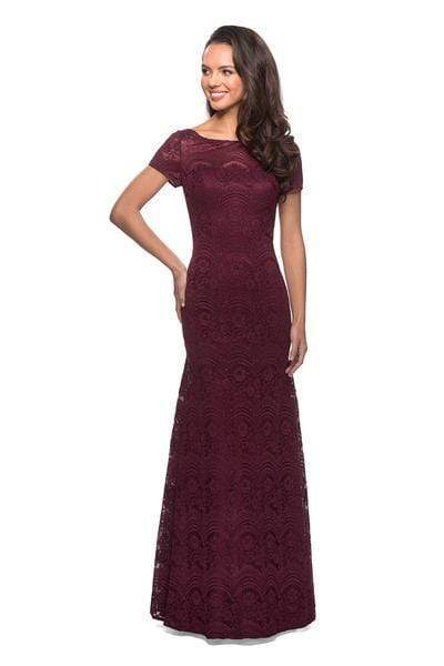 26875 Short Sleeve Lace Mother of the Groom Trumpet Dress