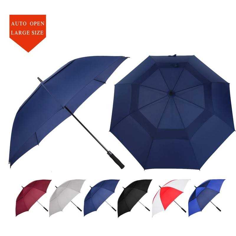 Baraida Golf Umbrella Large 62/68/72 Inch Extra Large Oversize Double Canopy Vented Windproof Waterproof Umbrella