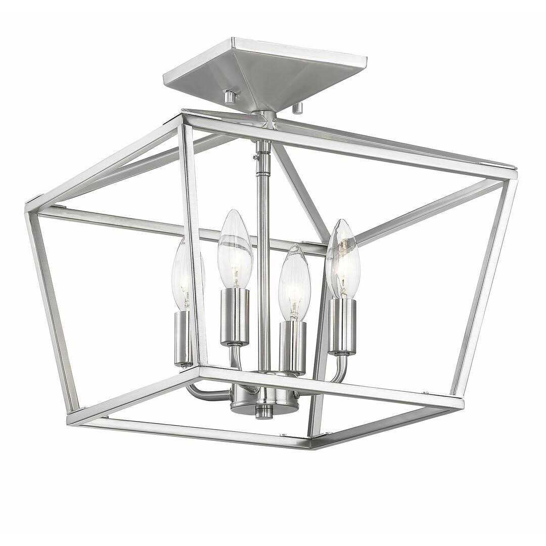 Birch Lane™ Hastings 4-Light 13 Lantern Geometric Semi Flush Mount Fixture Finish