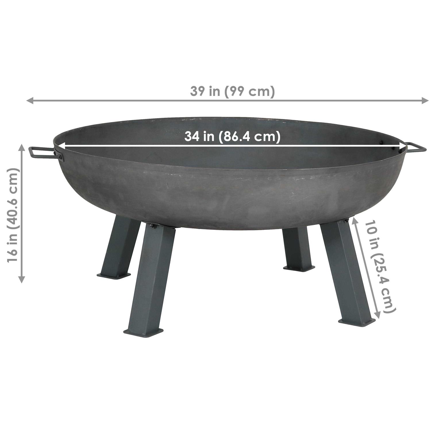 Sunnydaze Rustic Cast Iron Fire Pit Bowl