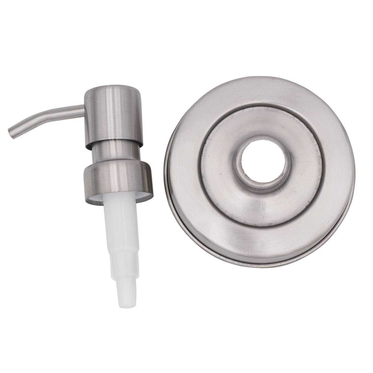 Mason Jar Lifestyle Satin/Brushed Stainless Steel Threaded Soap Pump Lid