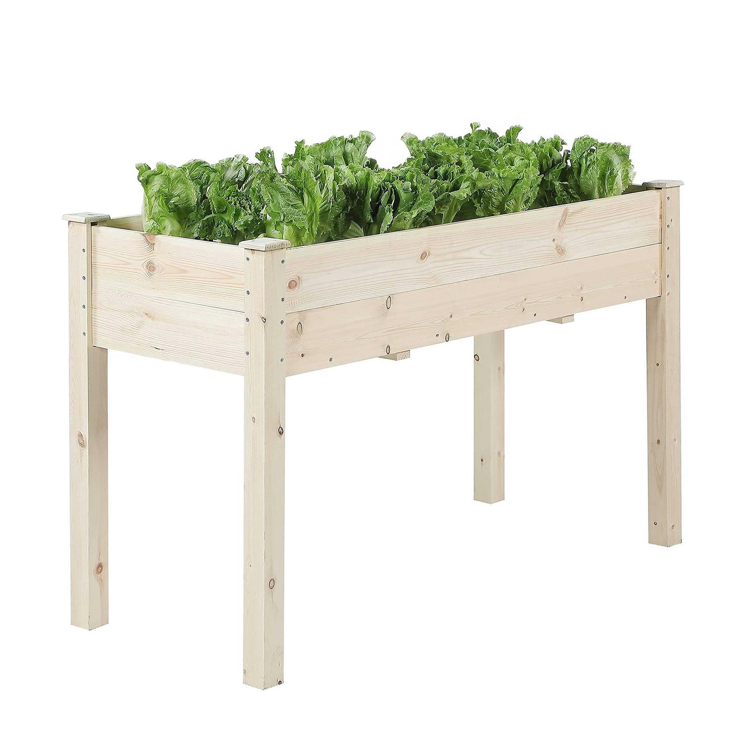 TMEE 4FT Raised Garden Bed with Legs Elevated Garden Box for Vegetable