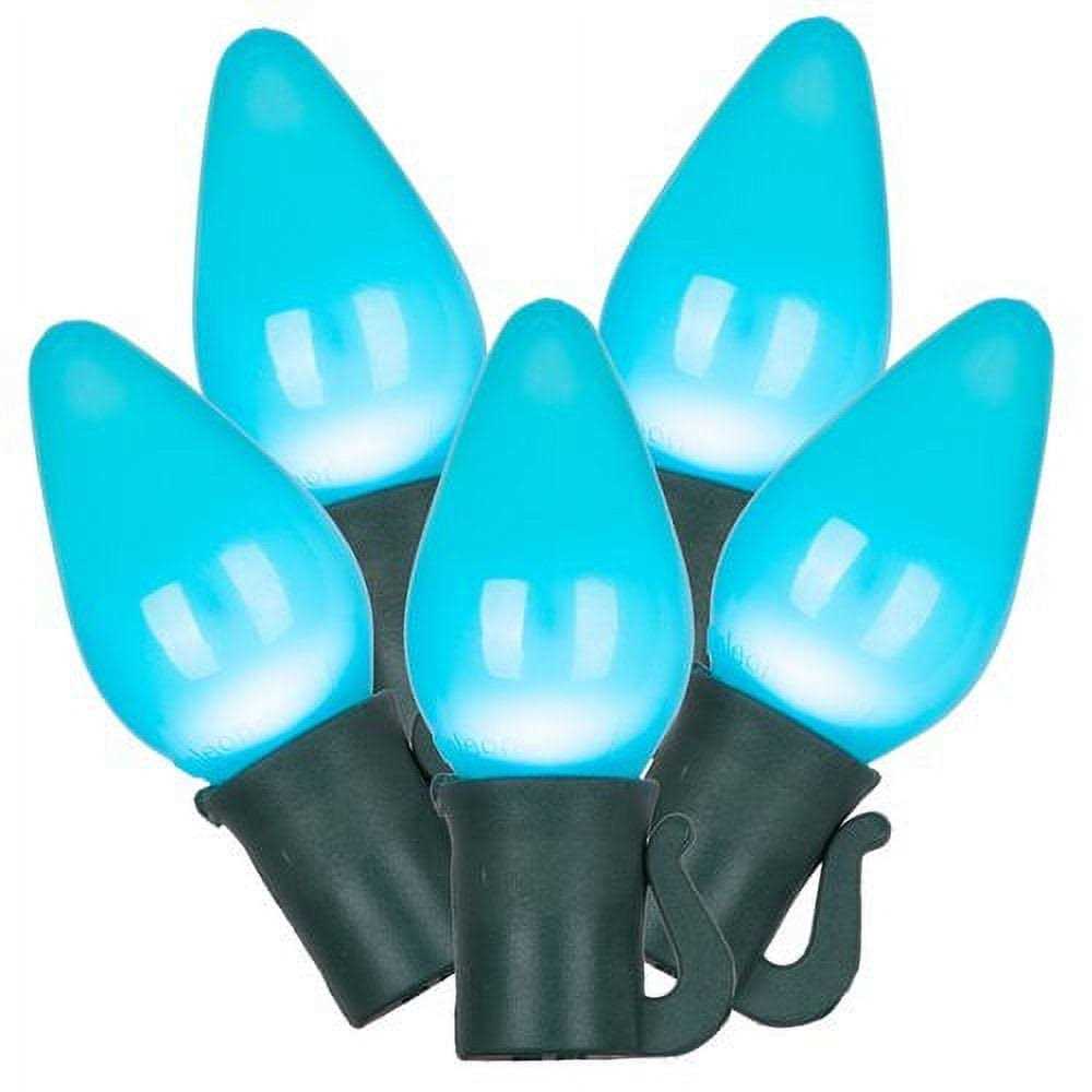 Vickerman 25 Red-White-Green Ceramic C7 LED Light on Green Wire