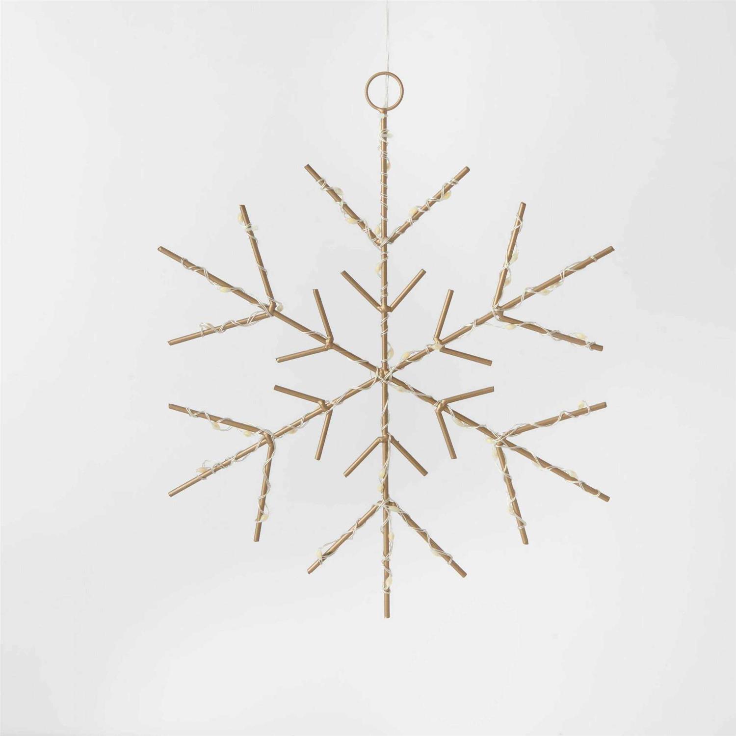Wondershop Christmas LED Gold Snowflake Novelty Sculpture with Warm White Twinkle Lights