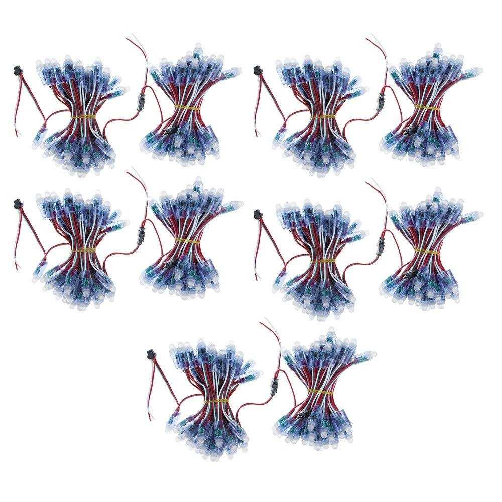 ALITOVE 500pcs WS2811 12mm Diffused Digital Color RGB LED Light Individually Addressable LED Pixels Module for LED Screen