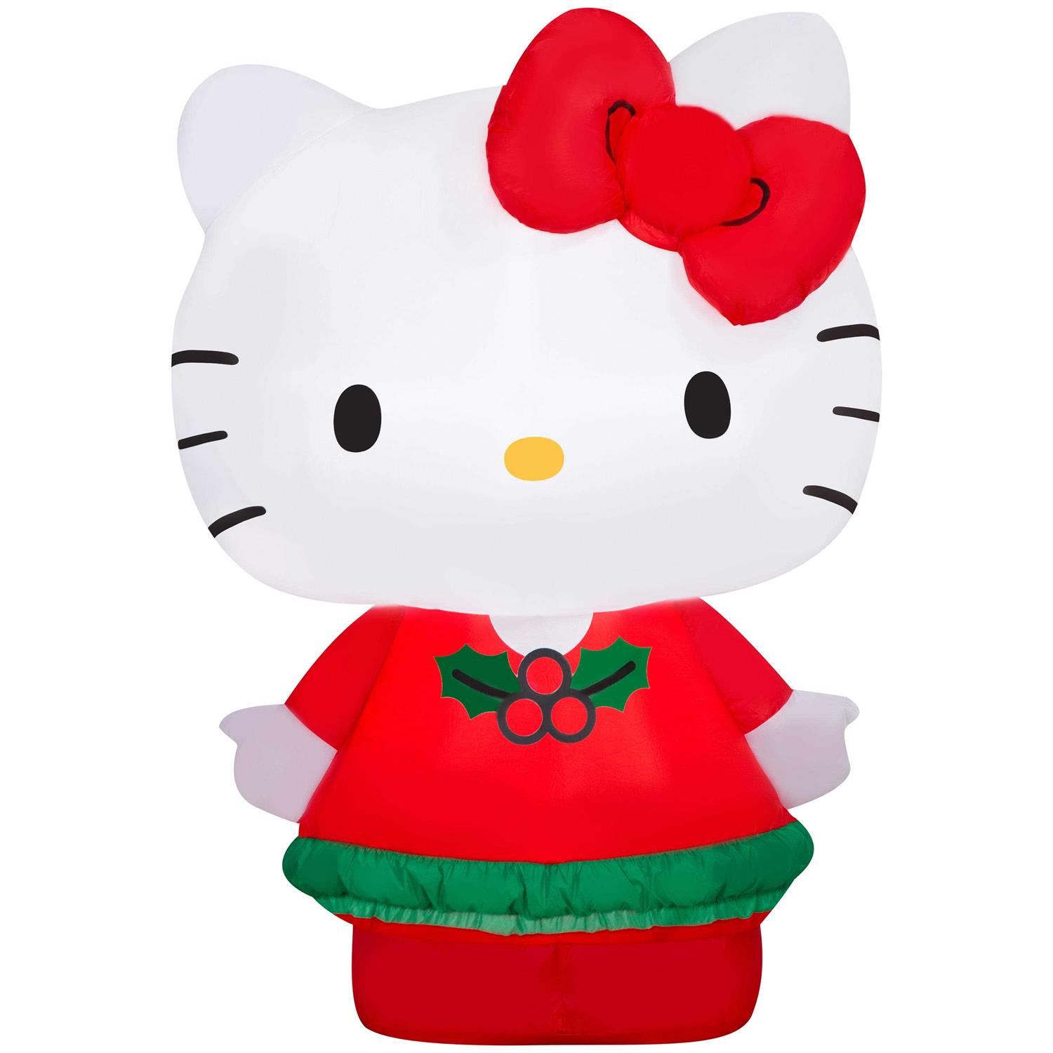 Airblown Iatables Christmas Hello Kitty with Red Dress Sanrio