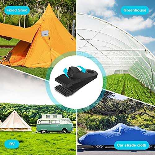 Tarp Clips Heavy Duty Lock Grip Clamps Thumb Screw Tent Clip Secures Tarps Awning Clamp Set for Camping Tarps Awnings Caravan Canopies Car Covers