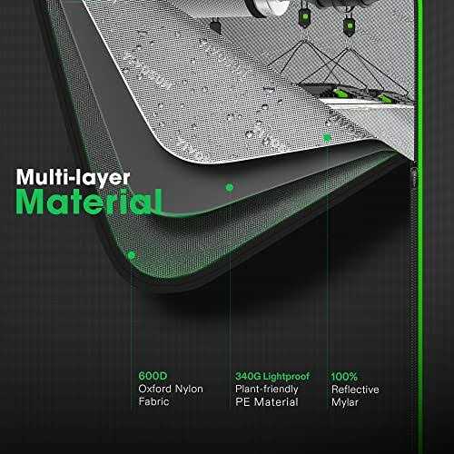 VIVOSUN S224 2×2 Grow Tent 24’x24’x48′ High Reflective Mylar with Observation Window and Floor Tray for Hydroponics Indoor Plant for Vs1000