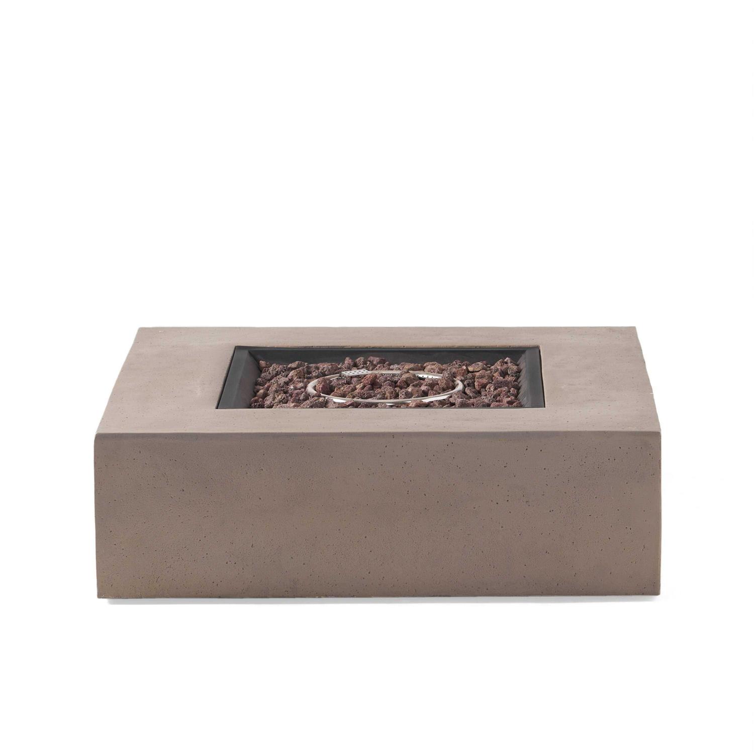 Aidan Outdoor 50,000 BTU Lightweight Concrete Square Fire Pit by Christopher Knight Home