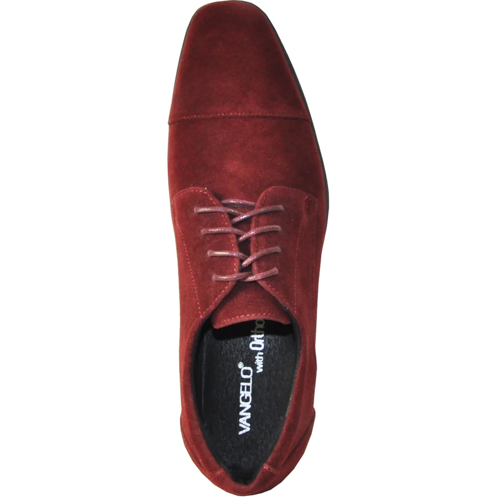 Mens Formal Suede Style Wedding & Prom Cap Toe Dress Shoe in Burgundy