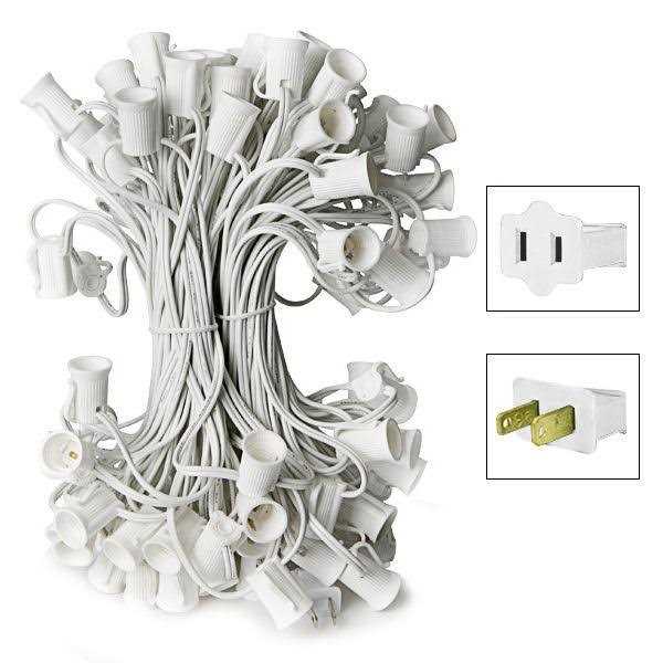 25 ft. C9 Christmas String Lights 25 Sockets 12 in. Spacing White Wire