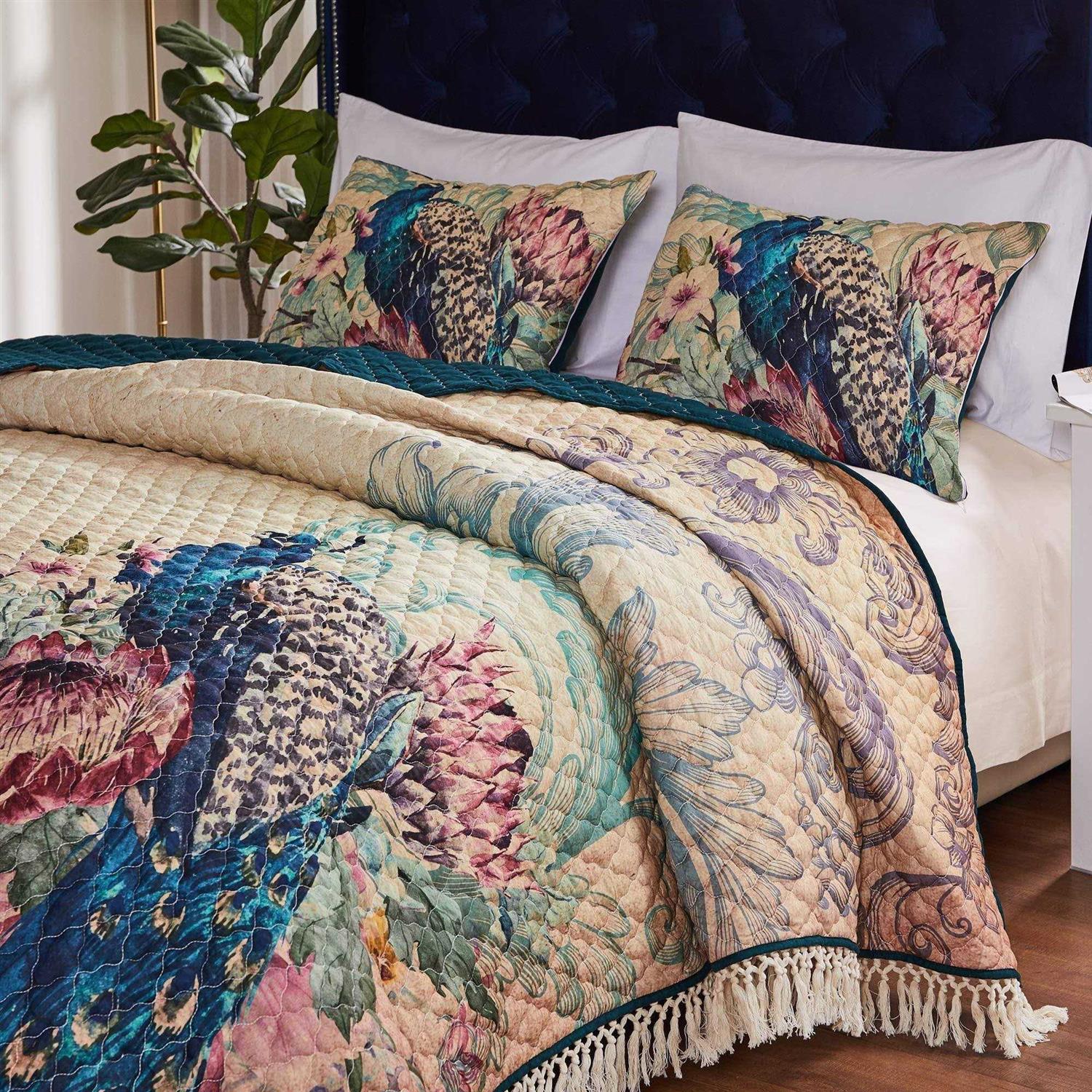 Barefoot Bungalow Eden Peacock Quilt Set