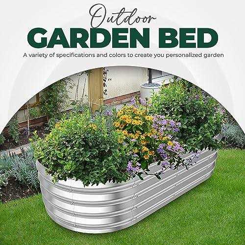 Utopia Home Galvanized Raised Garden Bed 2ft Planter Boxes Outdoor with Easy Assembly