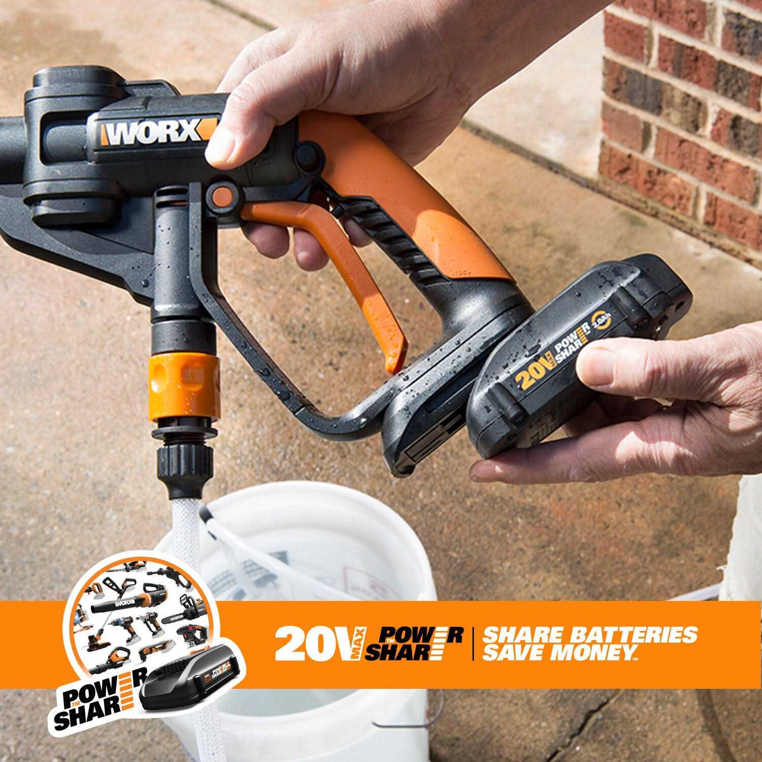 Worx Hydroshot 20V Power Share 4.0Ah 320 PSI