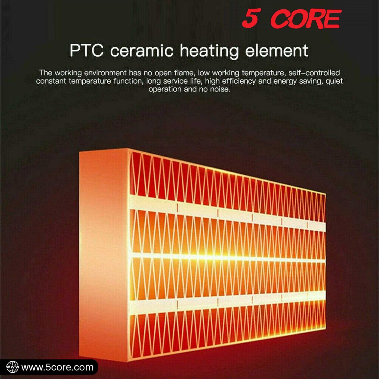 5 Core Programmable Space Heater with Led Display Wall Outlet Electric Heater