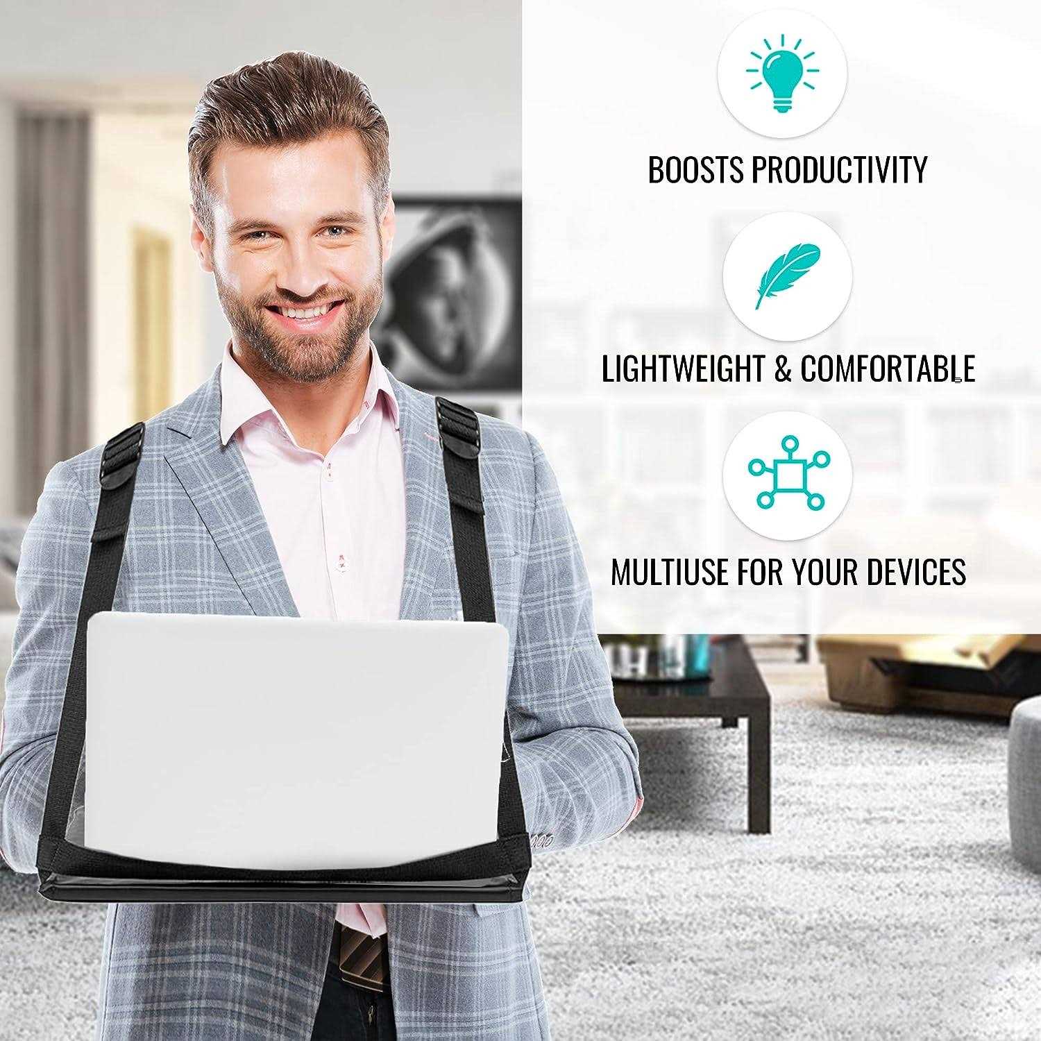 topoffice Walking Desk Mobile Laptop Desk, Hands Free Wearable Desk Mobile Laptop Harness, Standing Desk Walking Desk for Clipboard or 13 Laptop