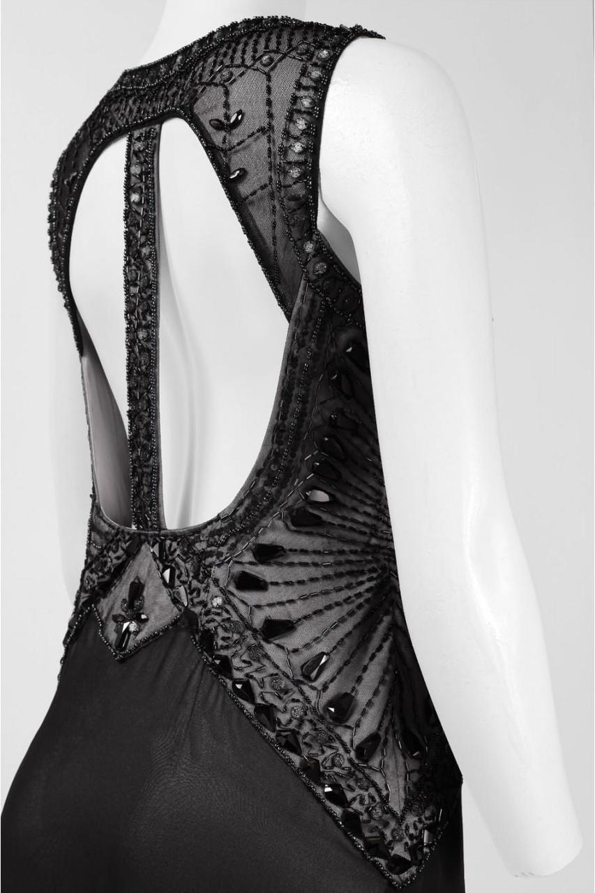 Bejeweled Bateau Neck A-line Dress N5338