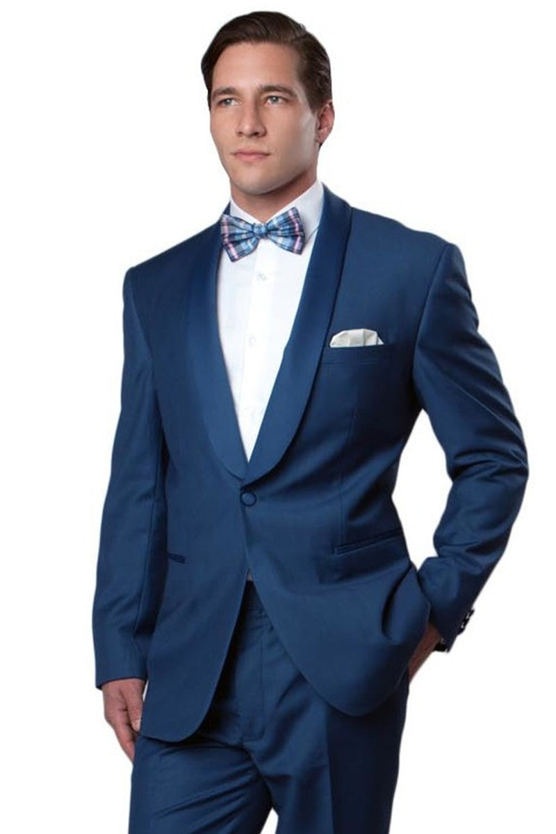 Men’s Classic Slim Fit Shawl Lapel Tuxedo in Midnight Blue
