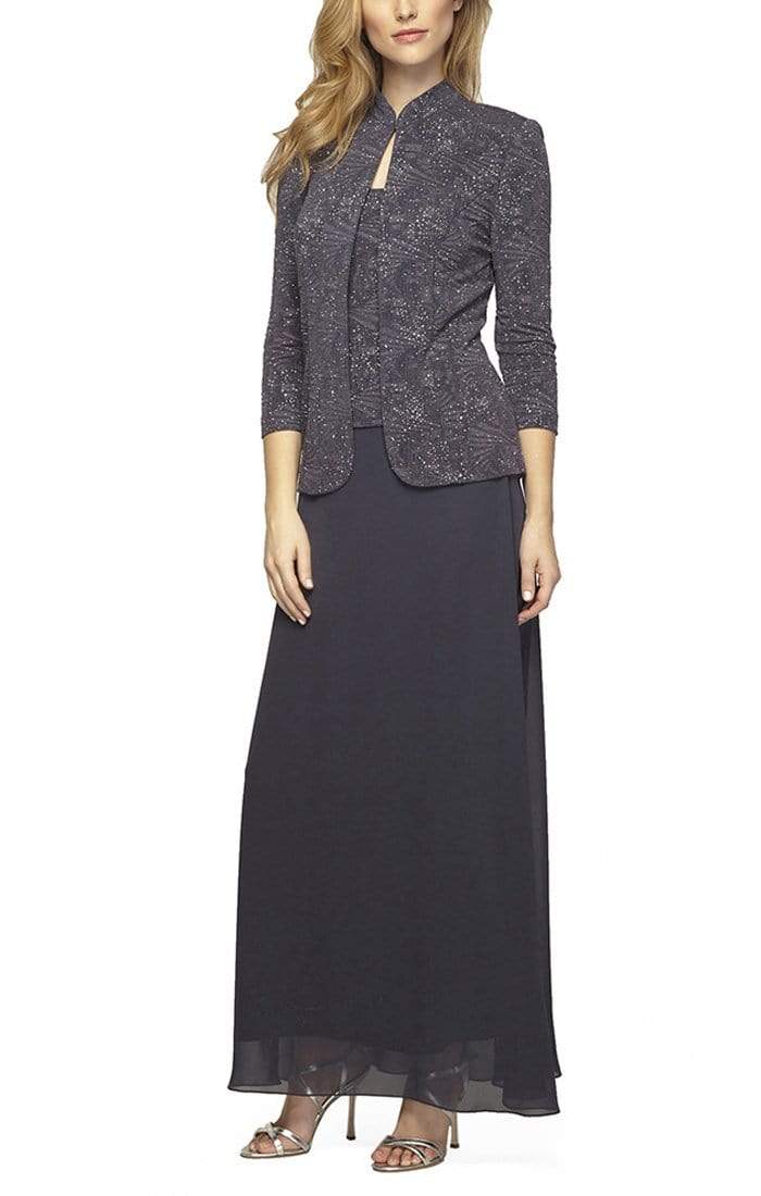 425053 Jacquard Knit Sheath Dress With Jacket