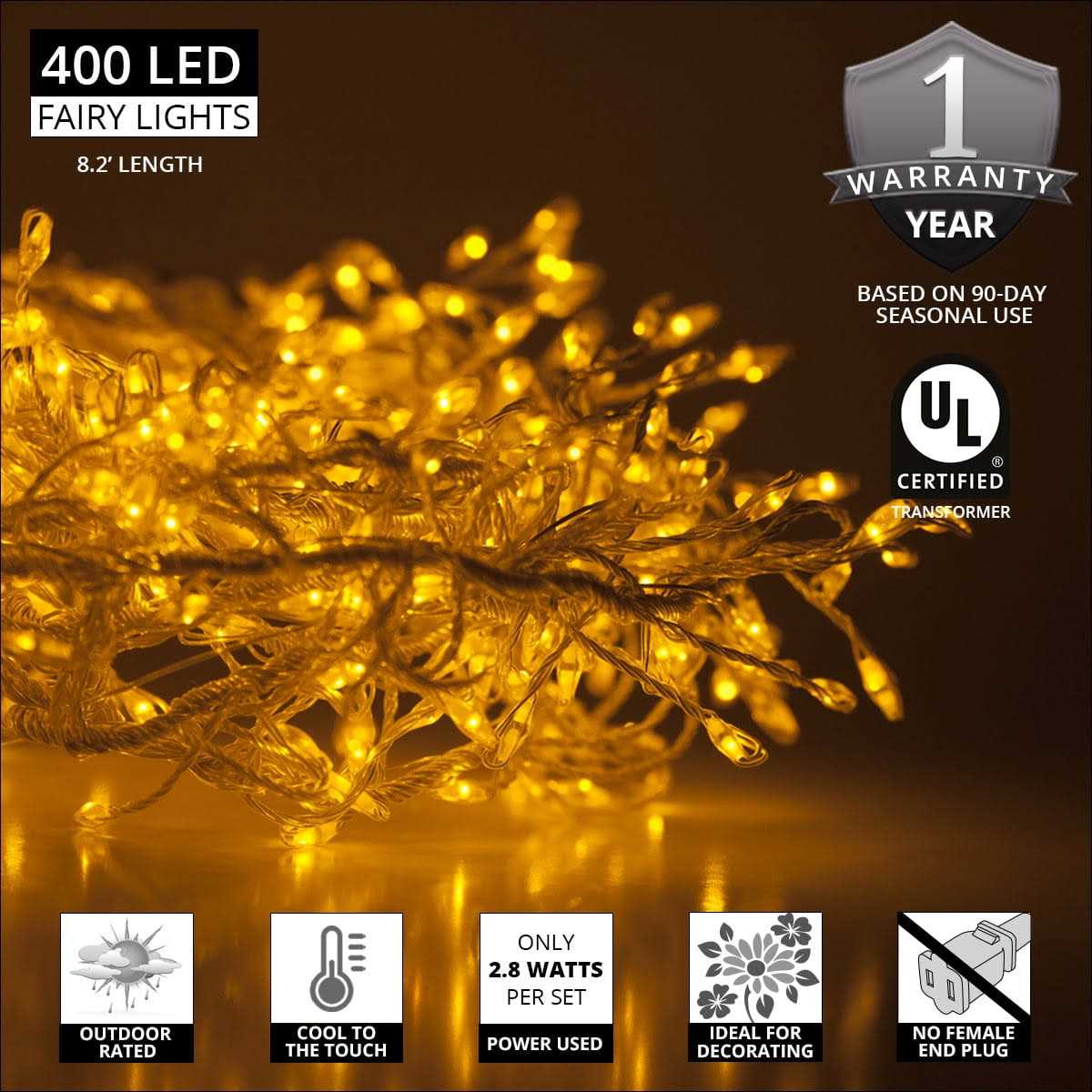 Wintergreen Lighting LED Outdoor Fairy String Lights
