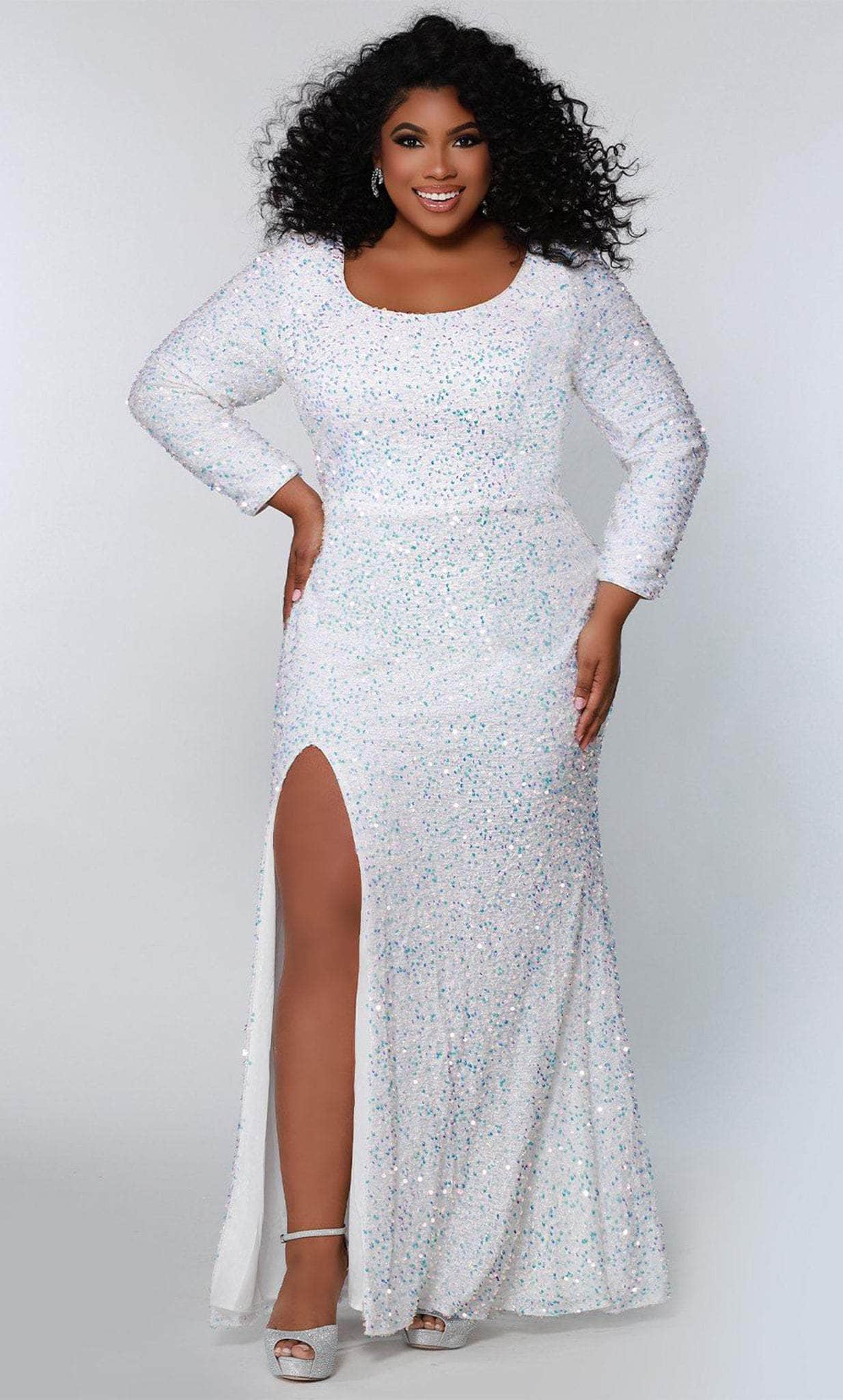 SC7320 Scoop Sequin Evening Dress