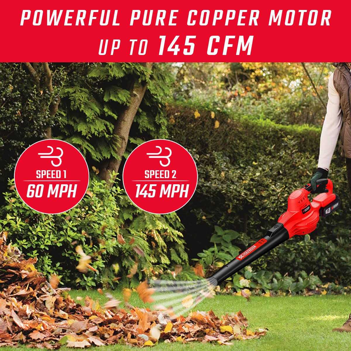 Cordless Leaf Blower 20V Battery Powered Leaf Blower