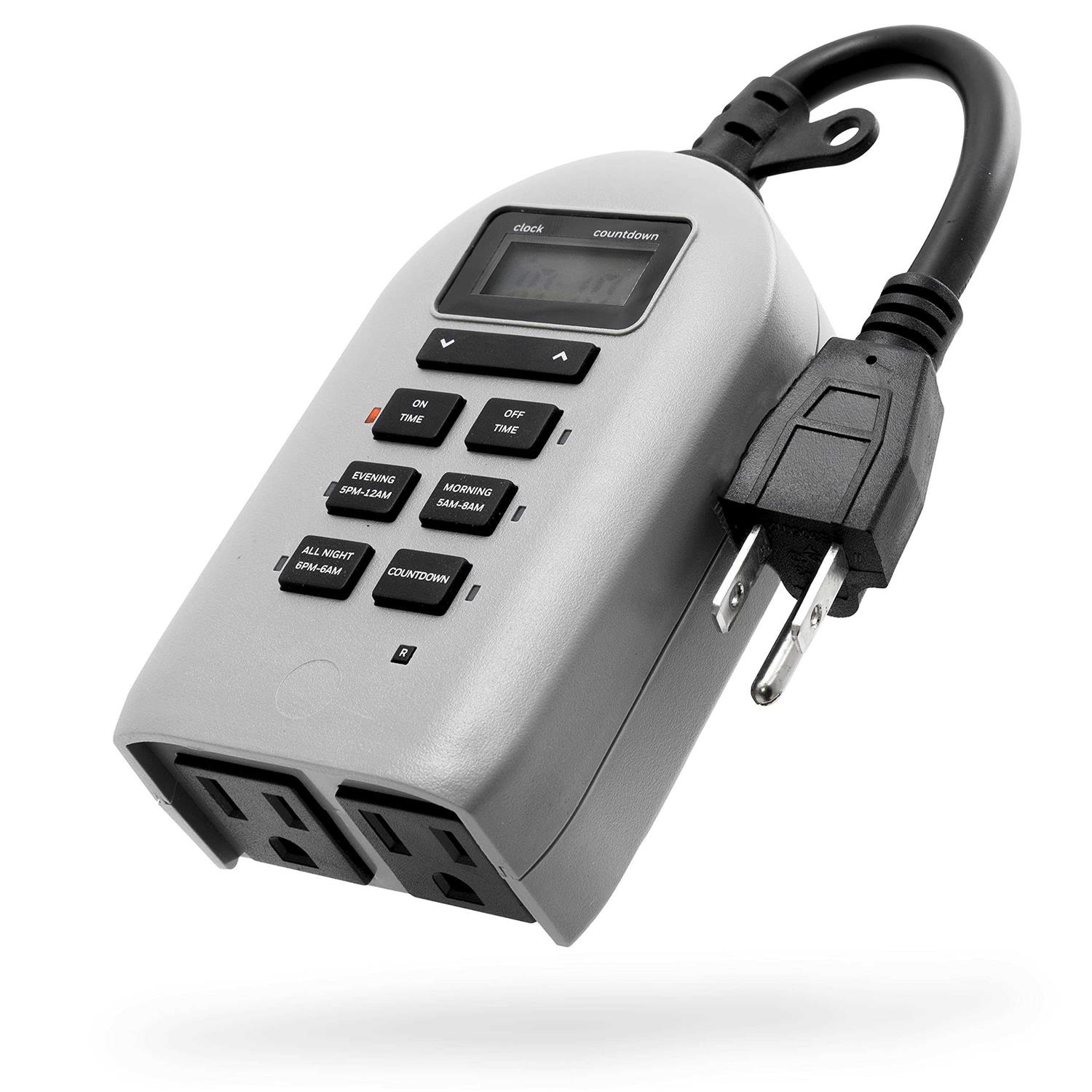 UltraPro Outdoor Plug-in 24-Hour Digital Timer Gray