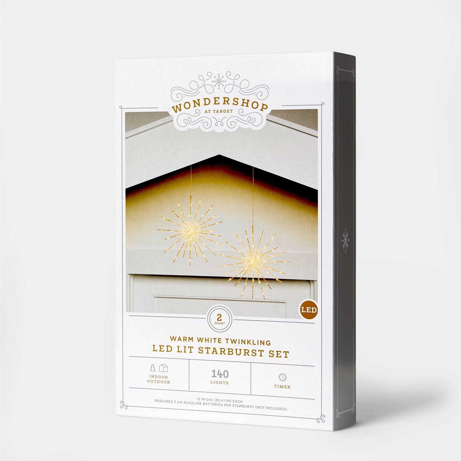 Wondershop 2pk Christmas LED Starburst Novelty 140 Lights