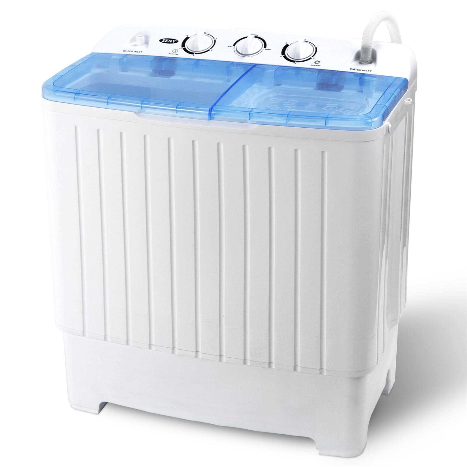 Zeny Portable Compact Mini Twin Tub Washing Machine Large Capacity Built-in Gravity Dryer Separate Washer