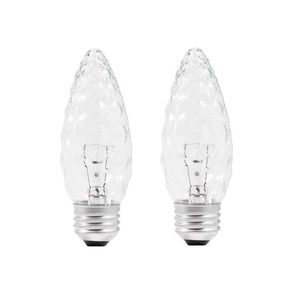 Sylvania 13785 40B13/CRYSTAL/FAN/BL/2PK-120V B13 Decor Torpedo Light Bulb