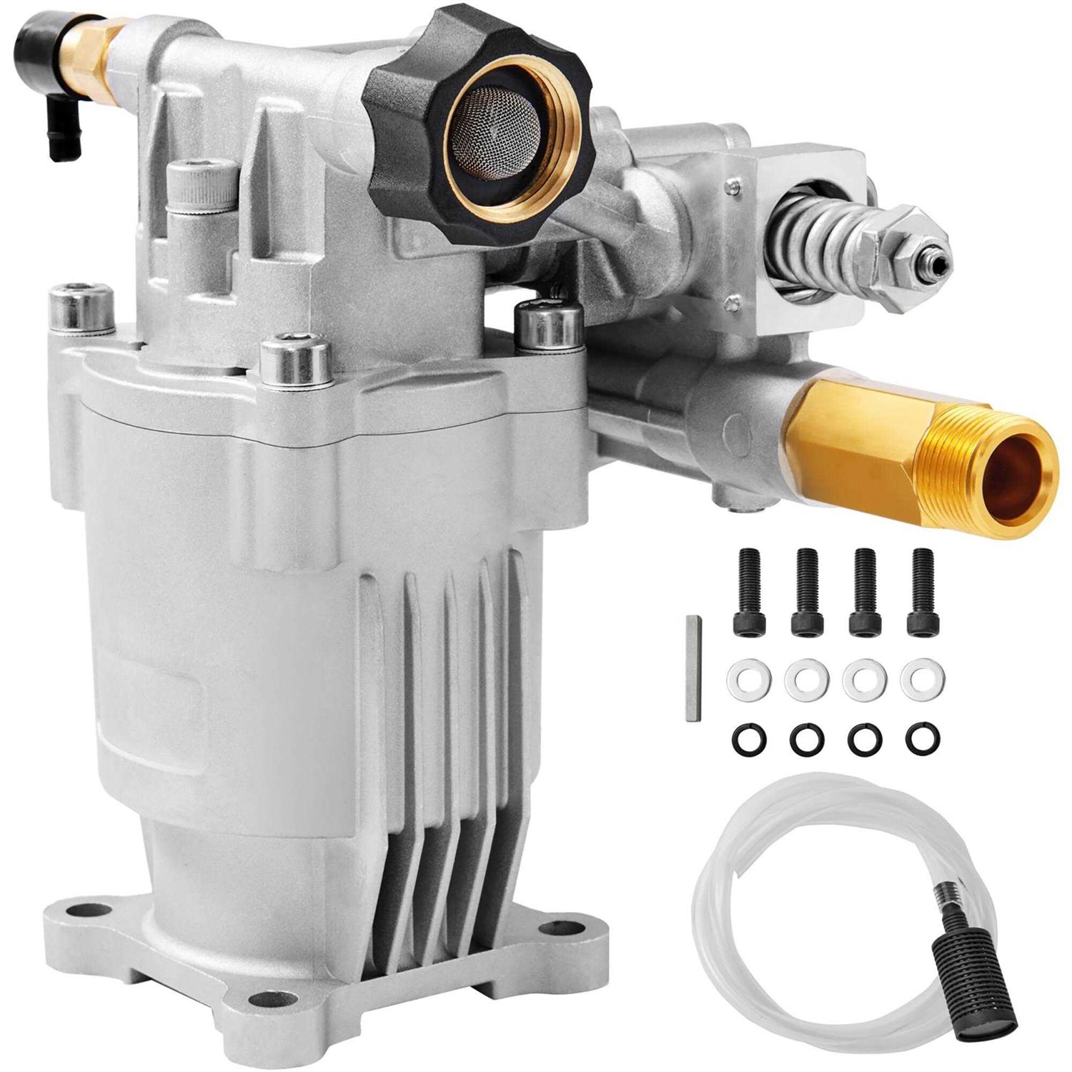 VEVOR Pressure Washer Pump 4400 PSI 4.0 GPM 1 Shaft Horizontal Triplex Plunger