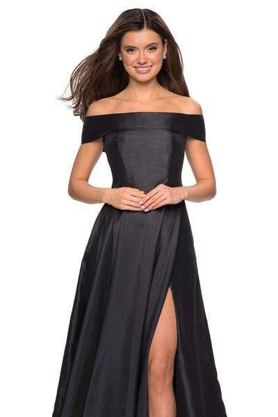 27005 Off Shoulder High Slit Prom Dress