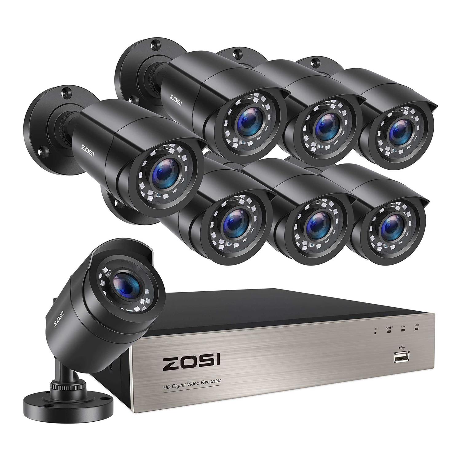 ZOSI 8cH 5Mp Lite Home Security Camera System Outdoor Indoor,H.265+ 5Mp