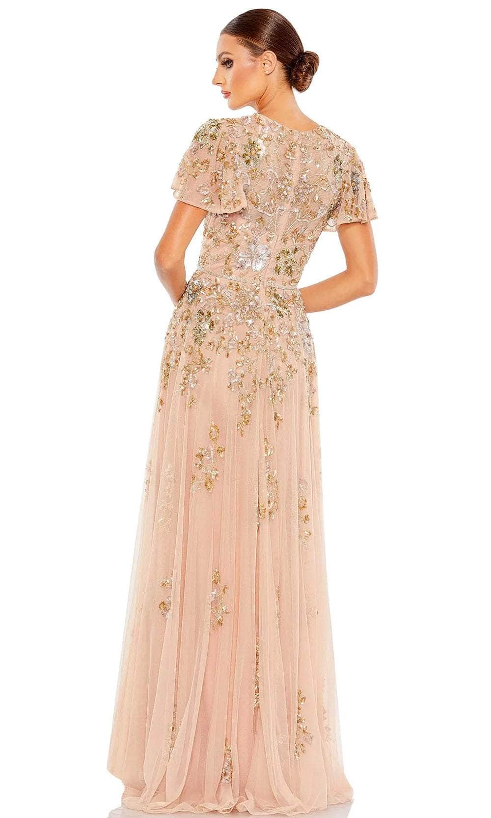 Jewel Neck Sequin Lace Prom Gown