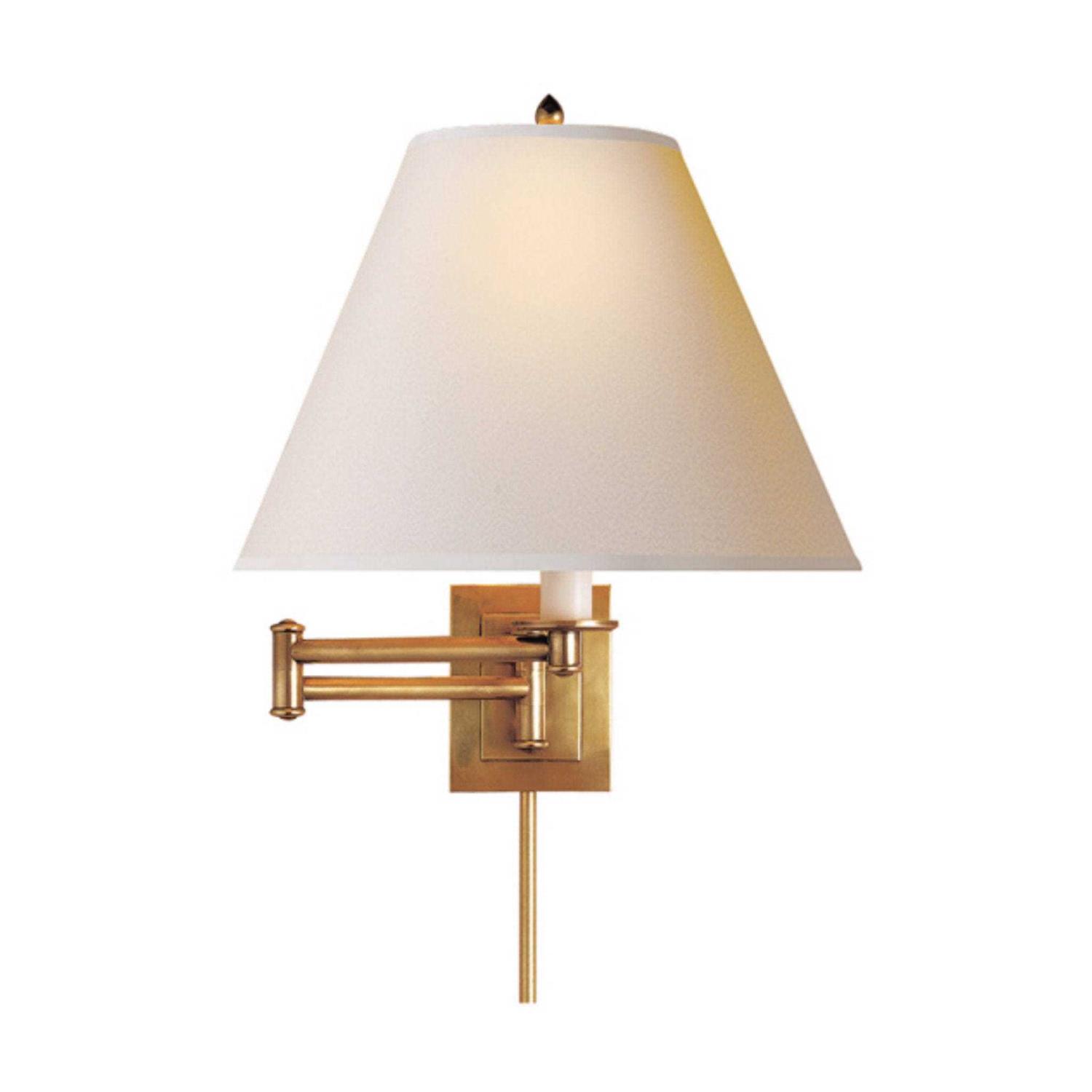 Visual Comfort Signature Primitive Swing Arm Wall Sconce Natural Paper S 2500HAB-NP