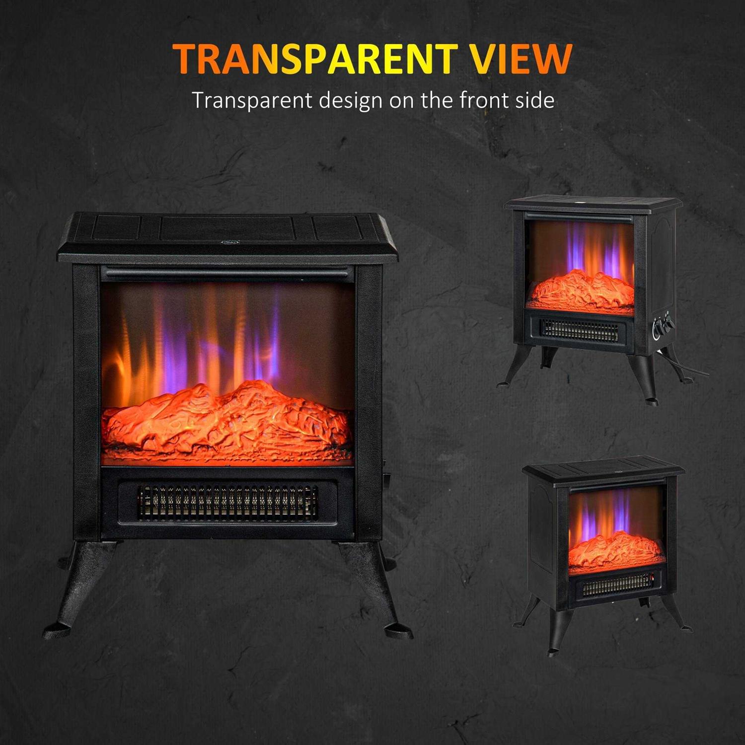 Homcom Electric Fireplace Heater w/ LED Flame Fireplace Stove