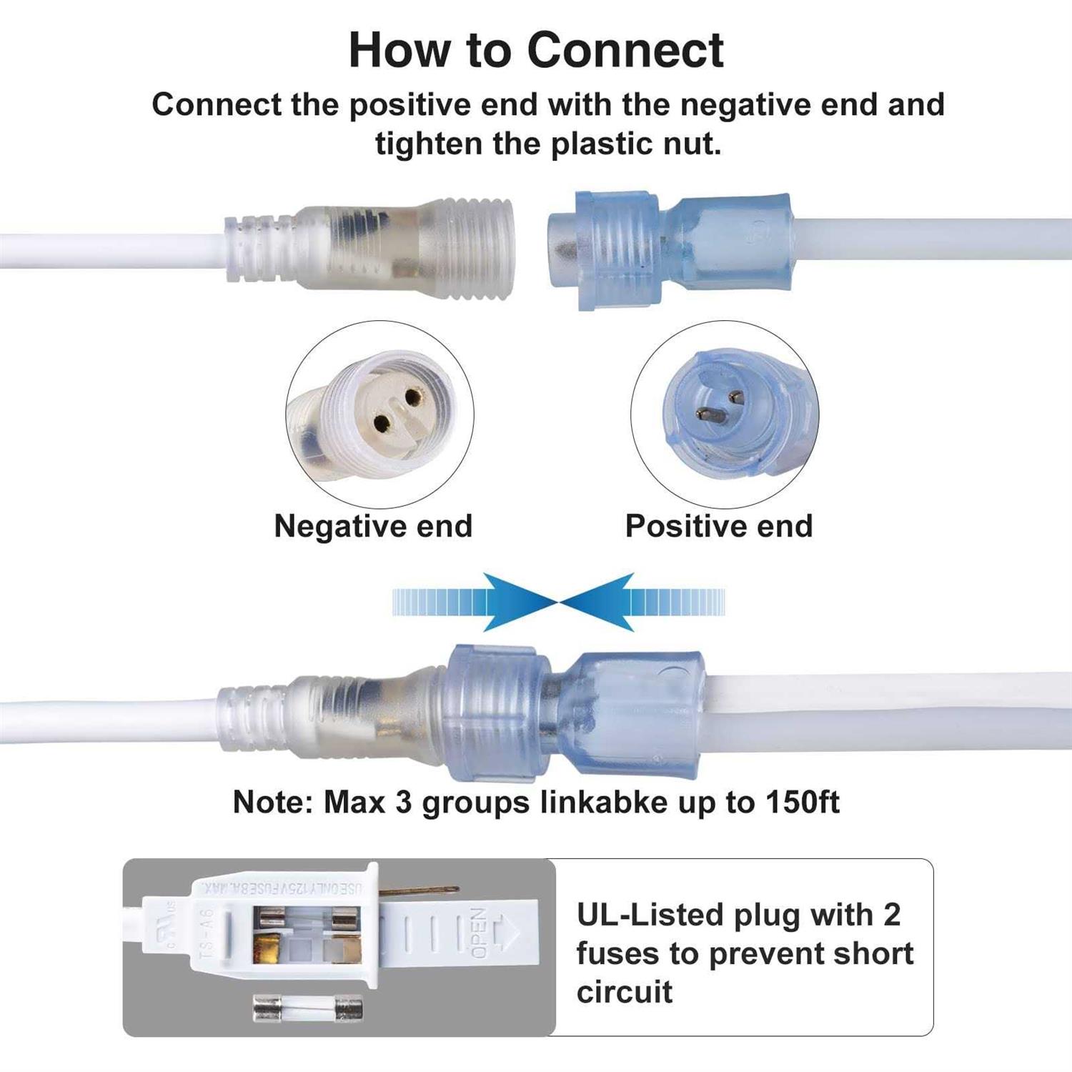 SURNIE 50ft LED Neon Rope Lights 110V Strip Lights Outdoor Waterproof