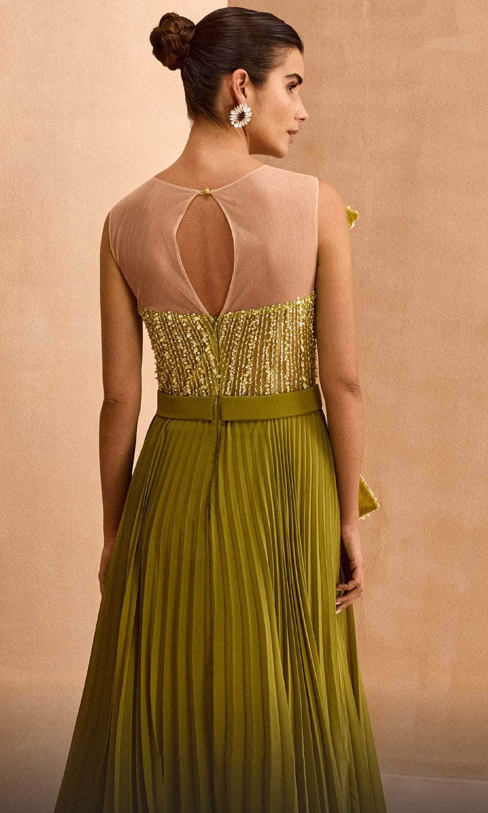 Beaded V-Neck Evening Dress