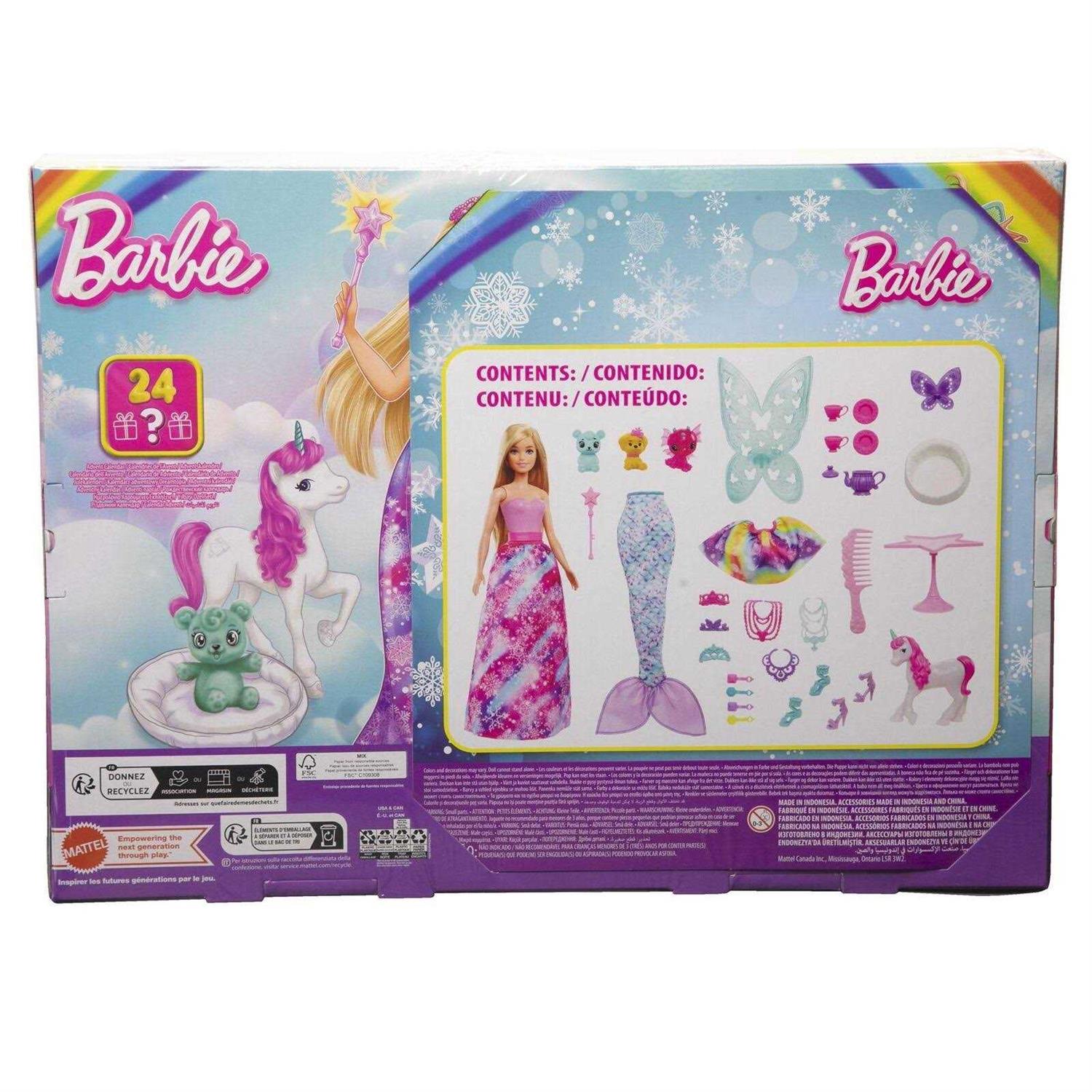 Barbie Dreamtopia Advent Calendar with Doll and 24 Surprises