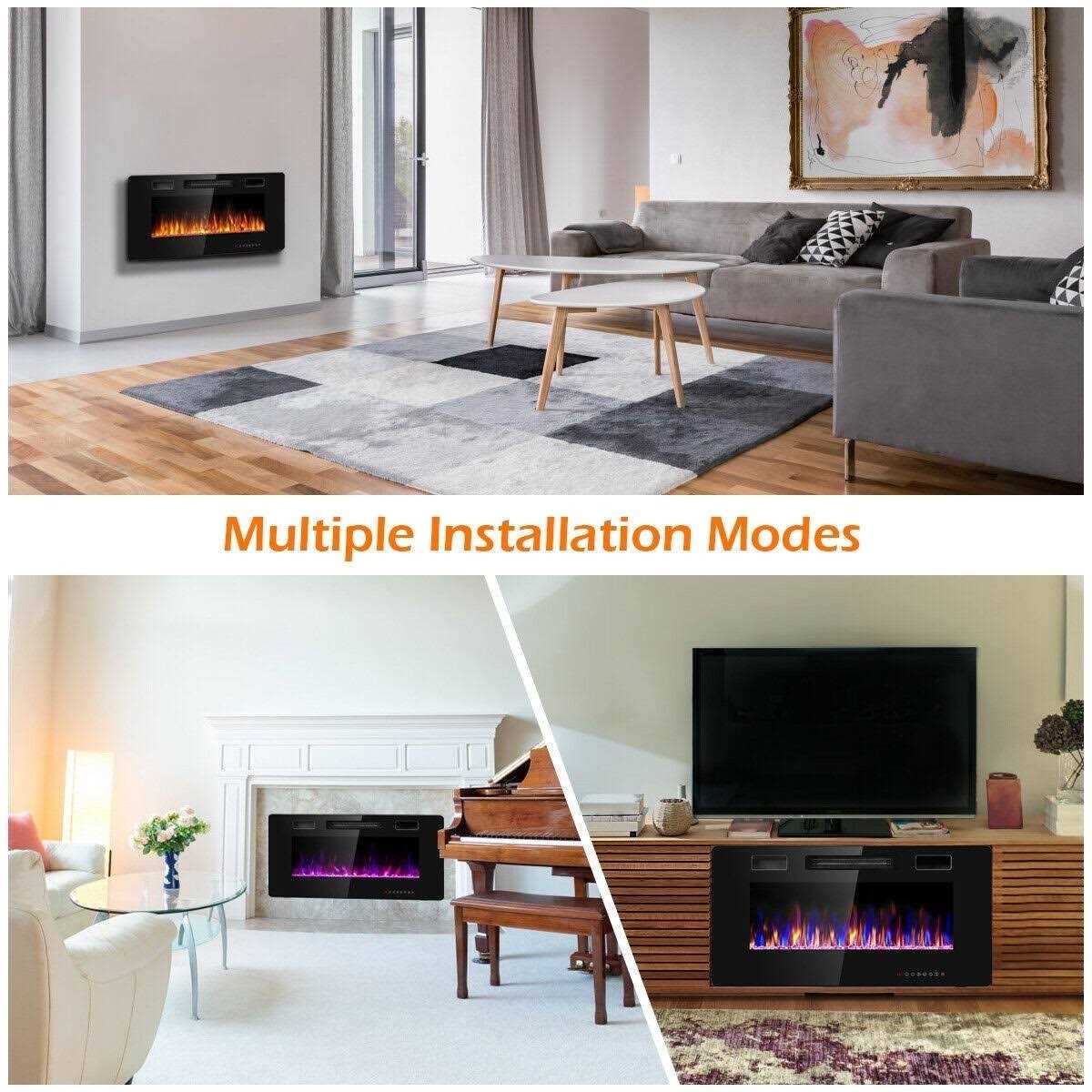 R.W.FLAME 60 Recessed and Wall Mounted Electric Fireplace